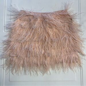 Twinset Milano Women’s Sz S Light Pink Feather Button Up Mini Skirt